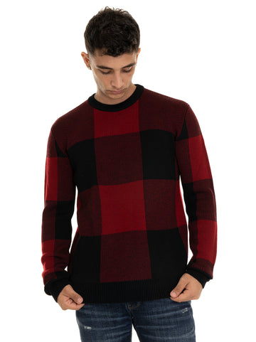 Woolrich Men's Buffalo Sweater Red-Black Crewneck Sweater