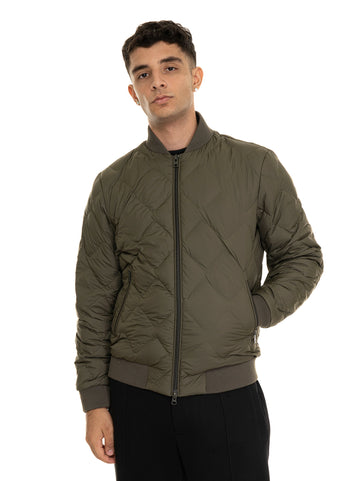 Woolrich Men's Green Microfiber Bomber Heritage Jacket