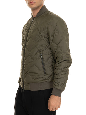 Woolrich Men's Green Microfiber Bomber Heritage Jacket