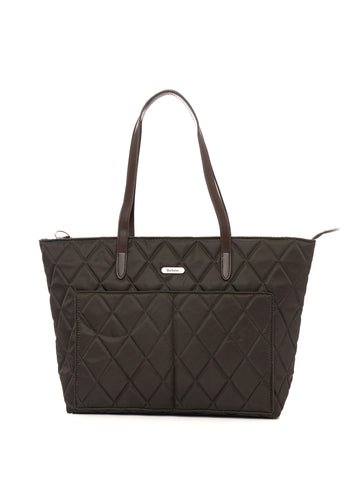 Borsa in tessuto modello shopper Quilted tote bag Verde Barbour Donna