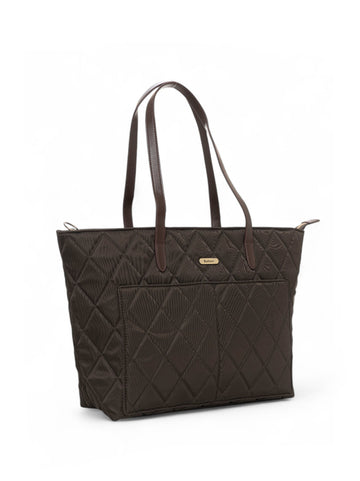 Borsa in tessuto modello shopper Quilted tote bag Verde Barbour Donna