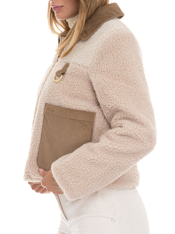 Giubbino corto Maiena fleece Beige Barbour Donna