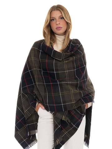 Barbour Women's Green Tartan Wool Cape