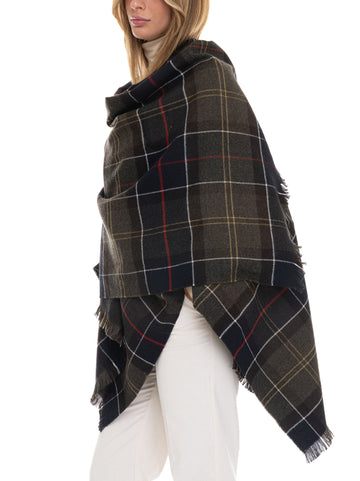 Barbour Women's Green Tartan Wool Cape