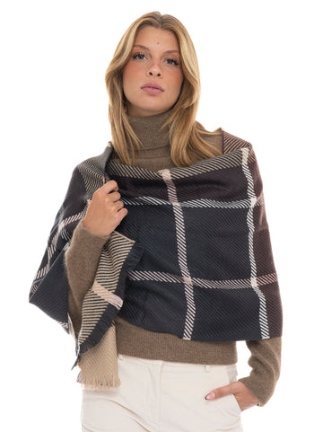 Sciarpa Lana tartan Marrone Barbour Donna