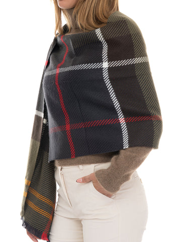 Sciarpa Lana tartan Verde Barbour Donna