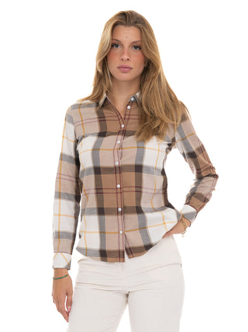 Camicia da donna Cot tartan Beige Barbour Donna