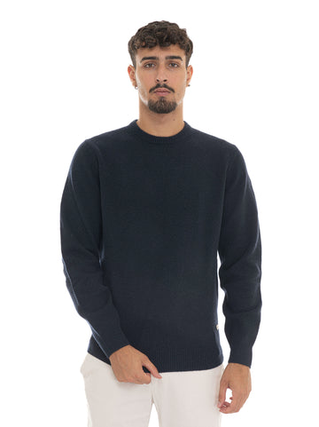 Pullover girocollo Blu Barbour Uomo