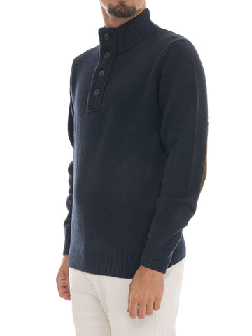 Pullover 4 bottoni Blu Barbour Uomo