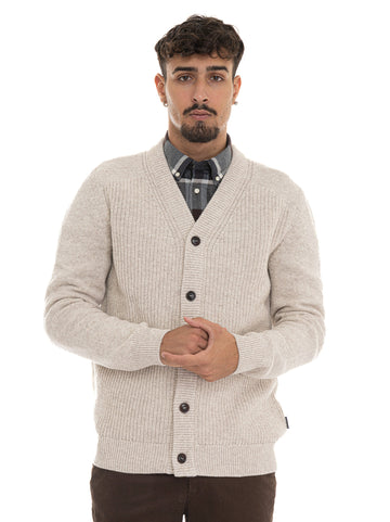 Cardigan bottoni Beige Barbour Uomo