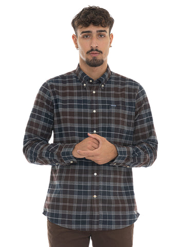 Camicia casual Marrone-blu Barbour Uomo