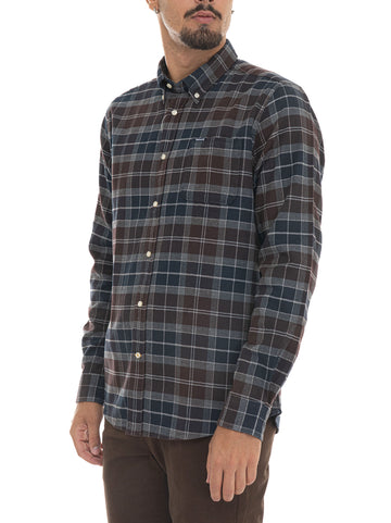 Camicia casual Marrone-blu Barbour Uomo