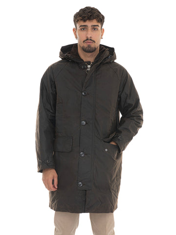 Giaccone con cappuccio Marrone Barbour Uomo
