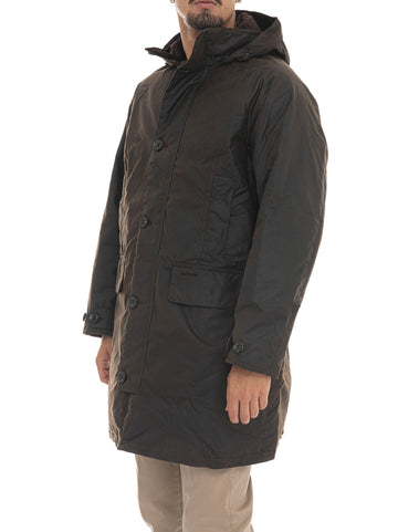 Giaccone con cappuccio Marrone Barbour Uomo