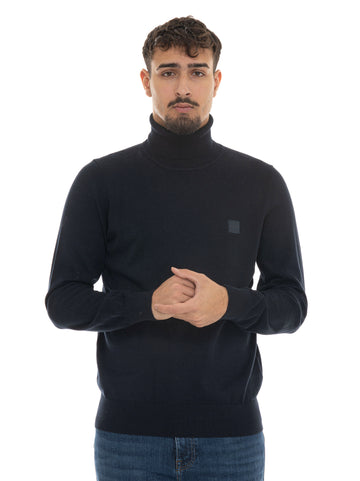 BOSS Men's AKIRO-S Turtleneck Sweater in Blue