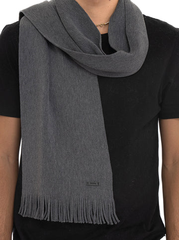 BOSS Men's ALBAS Scarf Medium Grey