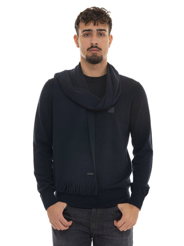 BOSS Men's ALBAS Blue Scarf