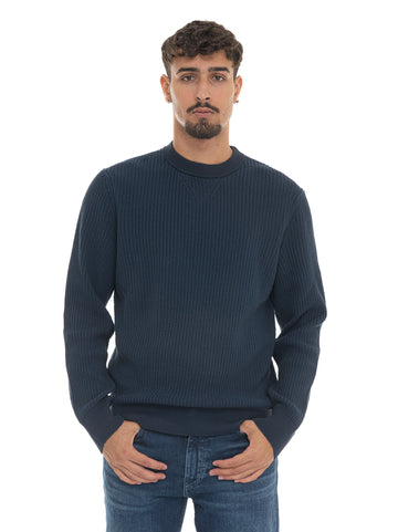 BOSS Men's APOKKO Crew Neck Sweater in Blue