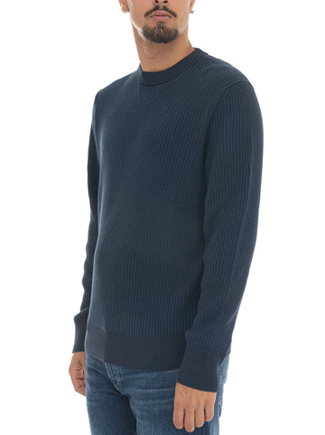BOSS Men's APOKKO Crew Neck Sweater in Blue