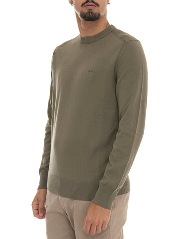 BOSS Men's ASAC-C Green Crew Neck Sweater
