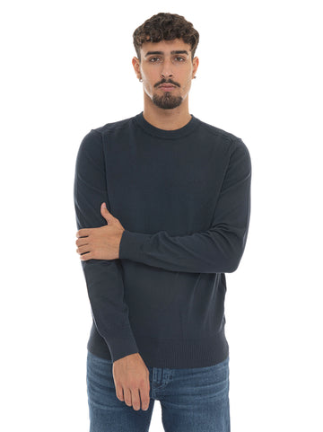 BOSS Men's ASAC-C Crew Neck Sweater in Blue