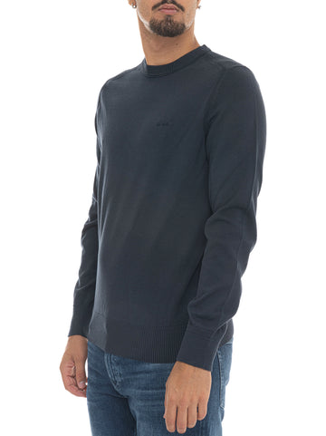 BOSS Men's ASAC-C Crew Neck Sweater in Blue