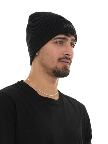 Cappello a coste ASIC-BEANIE-X Nero BOSS Uomo