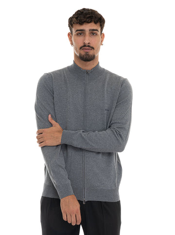Cardigan in lana BALONSO Grigio medio BOSS Uomo