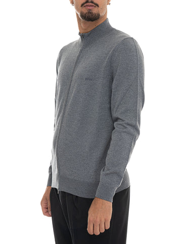Cardigan in lana BALONSO Grigio medio BOSS Uomo