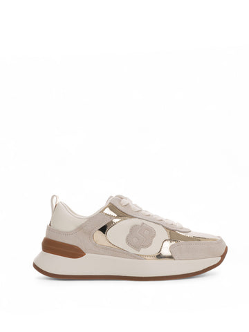 Sneakers con rialzo allacciata Bicon-runn Bianco-beige BOSS Donna