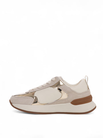 Sneakers con rialzo allacciata Bicon-runn Bianco-beige BOSS Donna