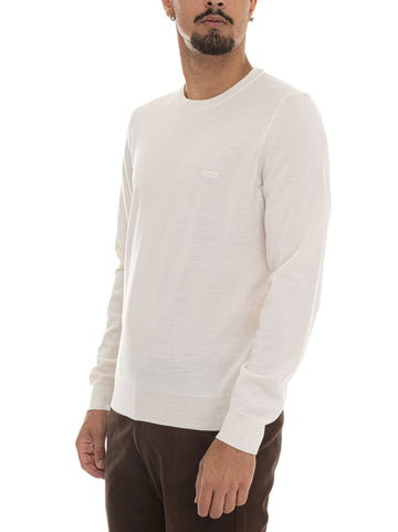 BOSS Men's BOTTO-L Crew Neck Sweater in Cream