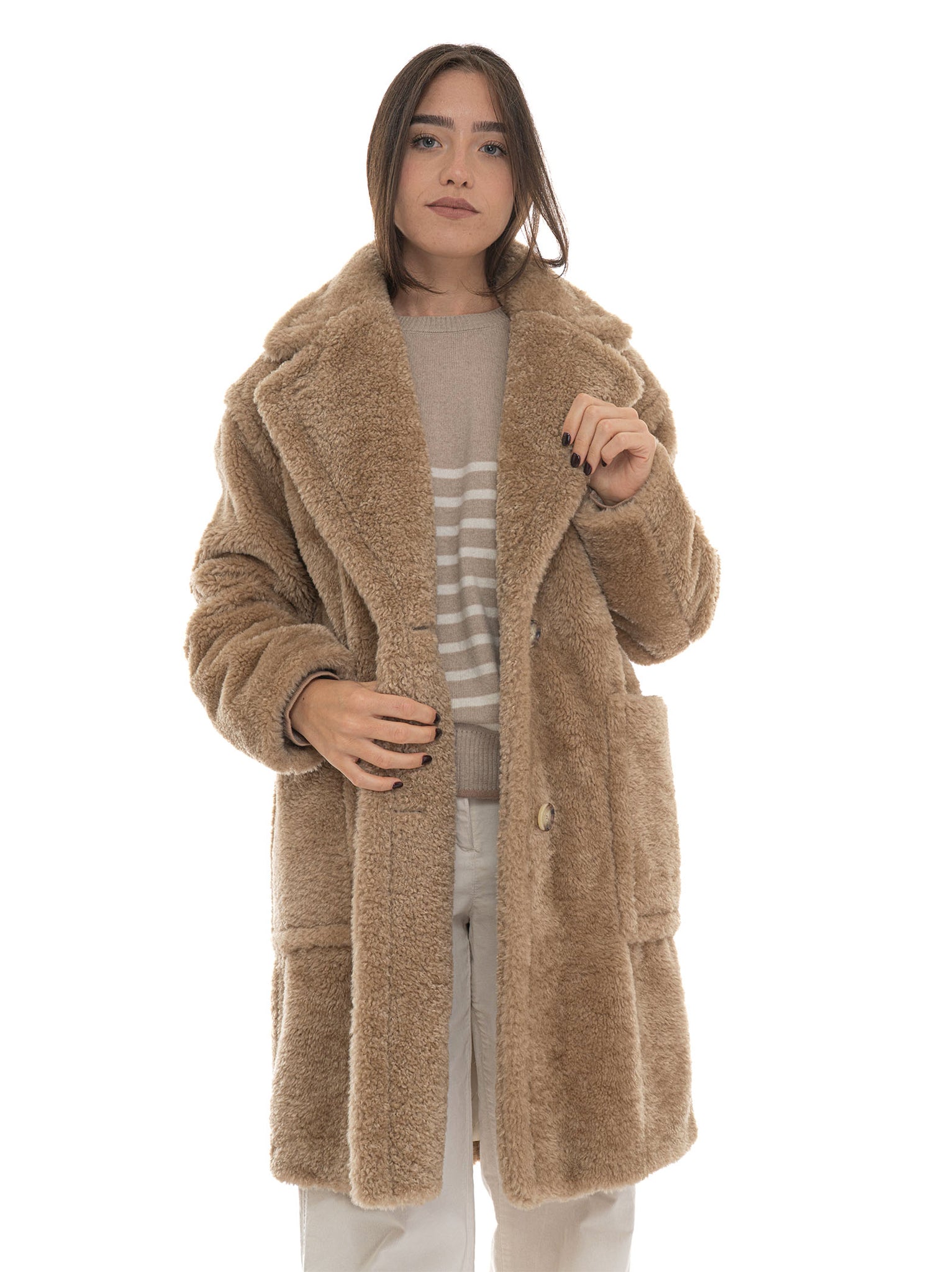 BOSS Women's Catedy 2-Button Coat in Brown