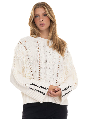 BOSS Women's Oversized C-Fit Sweater in White