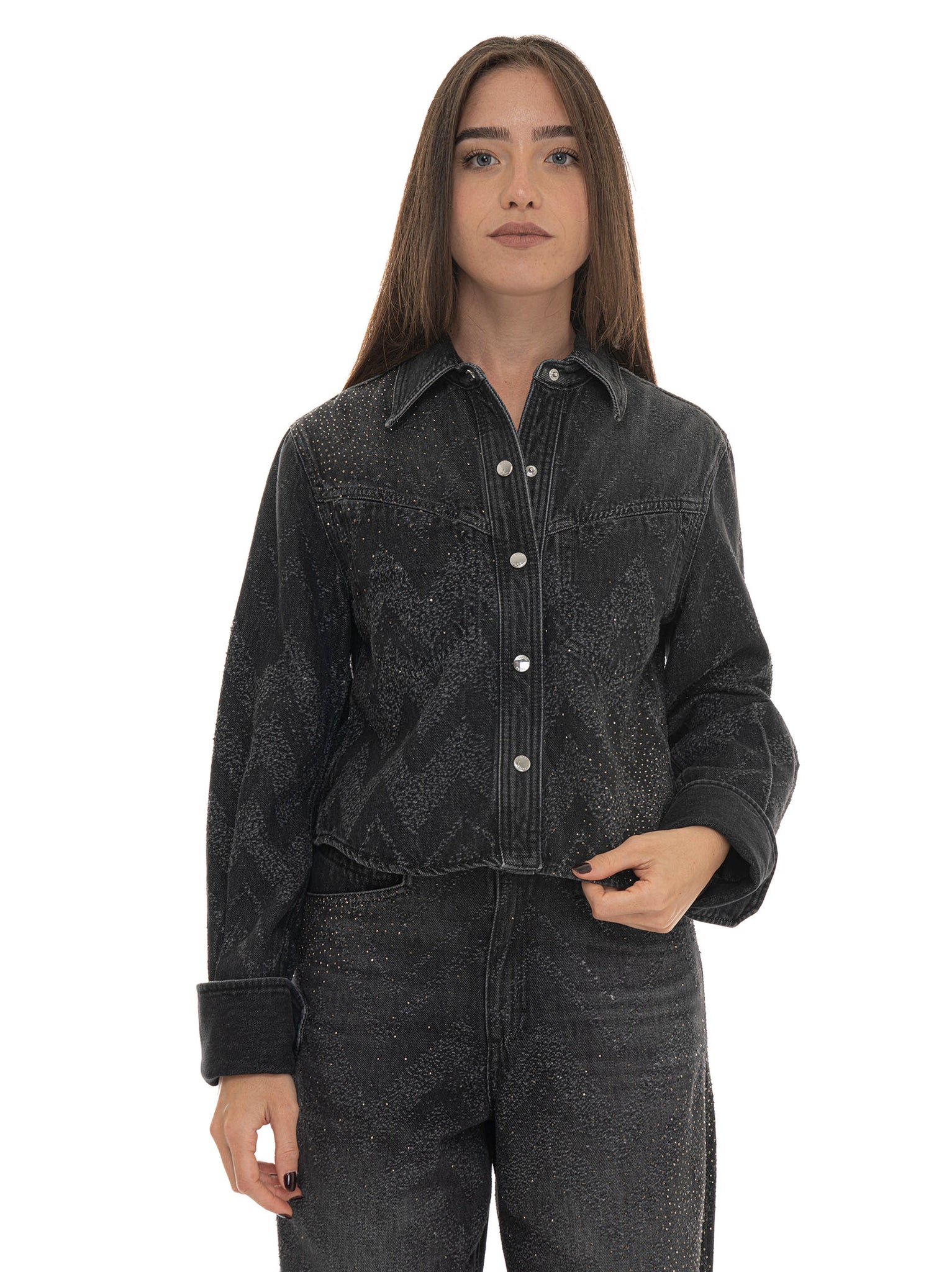Giacca camicia Schirt Denim nero BOSS Donna