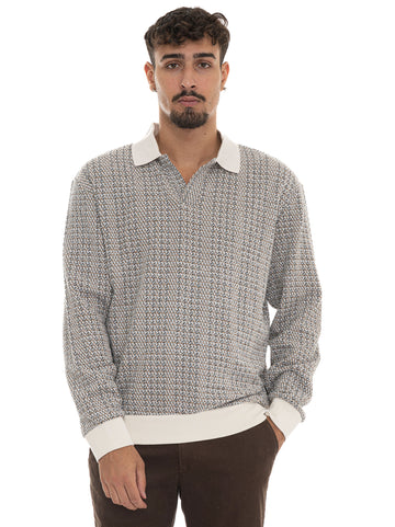 Polo manica lunga C-SOTA Panna BOSS Uomo