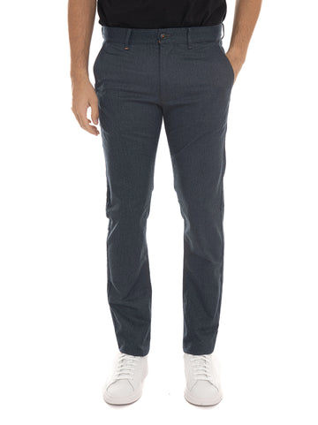 BOSS Men's Blue Chino-Slim Cotton Trousers