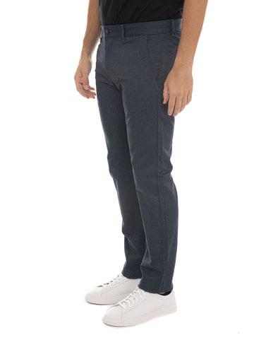 BOSS Men's Blue Chino-Slim Cotton Trousers