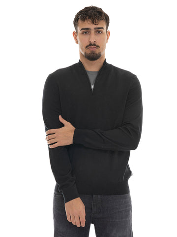 BOSS Men's EBENJI Black Half-Zip Pullover