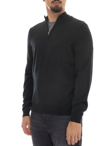 BOSS Men's EBENJI Black Half-Zip Pullover