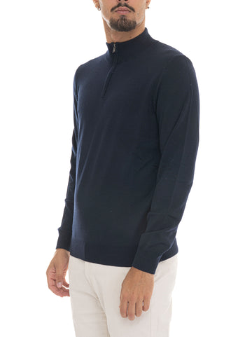 Pullover mezza zip  EBENJI Blu BOSS Uomo