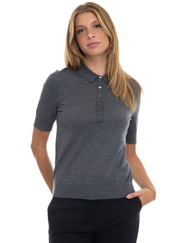 BOSS Women's Fidenka Short-Sleeved Polo Shirt in Grey