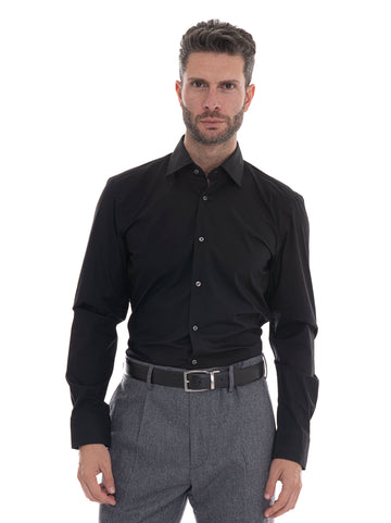 H-HANK-KENT men's classic shirt Black by BOSS Man