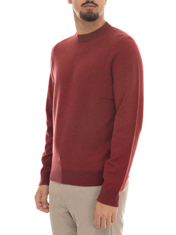 BOSS Men's H-HESTRO Bordeaux Crew Neck Sweater