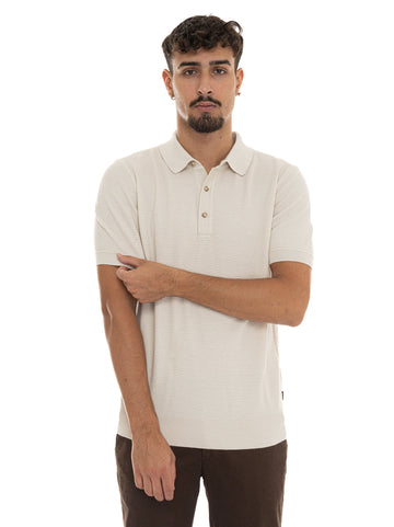 Polo manica corta  H-IANNOTTI Panna BOSS Uomo