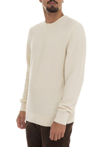 BOSS Men's H-IMBERTO Cream Crew Neck Sweater