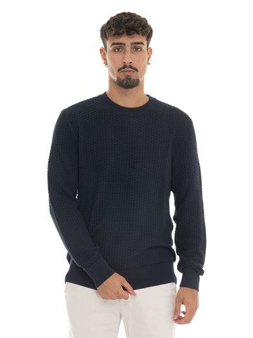 Maglia girocollo  H-IMBERTO Blu BOSS Uomo