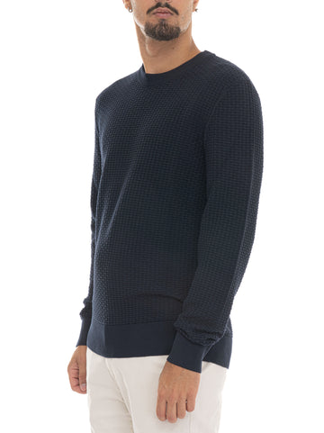 Maglia girocollo  H-IMBERTO Blu BOSS Uomo