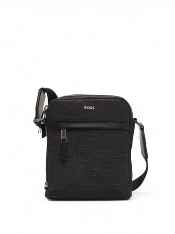 Borsello in pelle e tessuto HIGHWAY Grigio BOSS Uomo