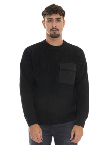 Maglia girocollo KALAMARO- Nero BOSS Uomo